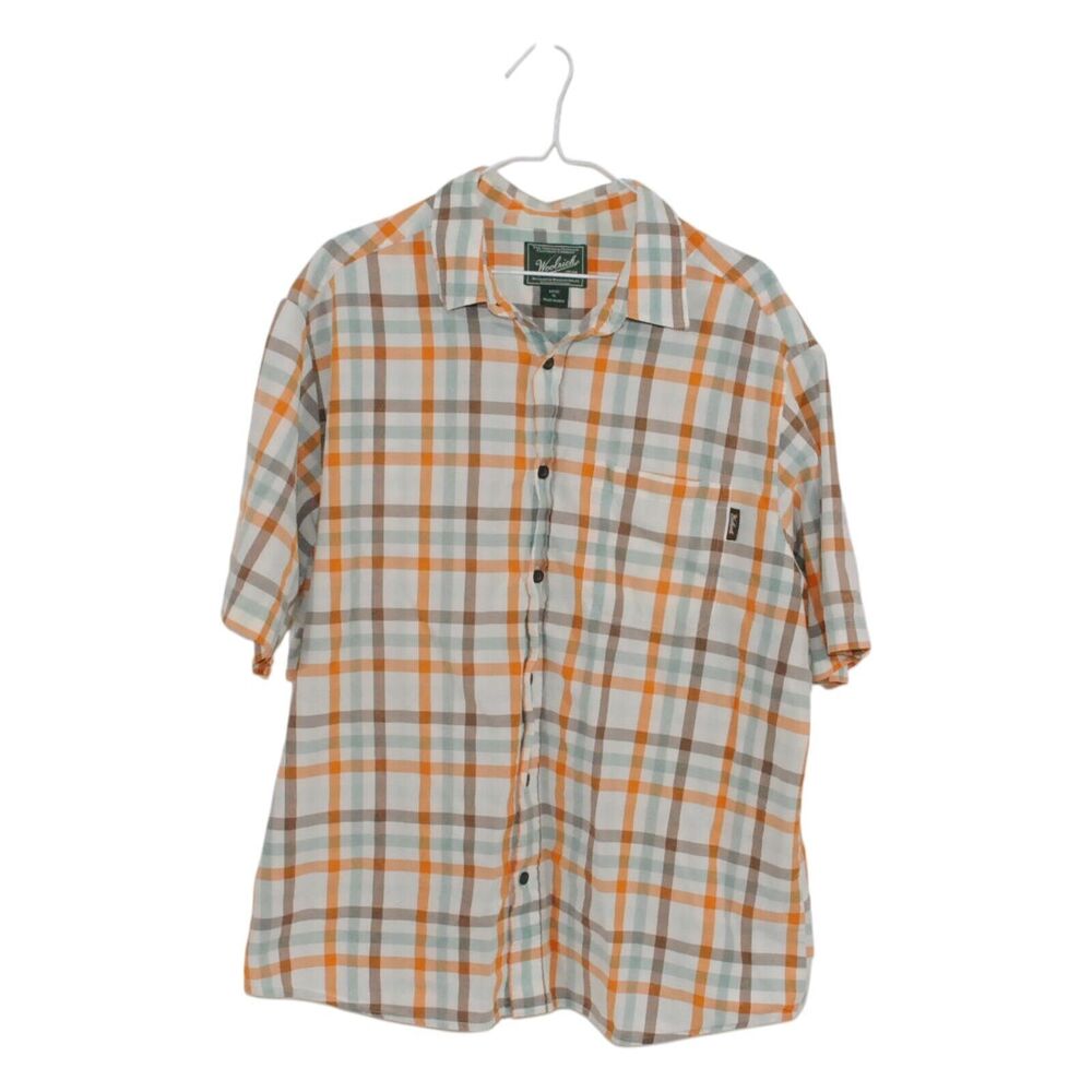 Woolrich Mens Size XL Plaid Short Sleeve Collared Shirt